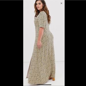 ASOS Curve Button maxi dress w/ splits in yellow